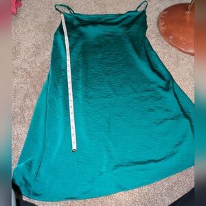 Shiny Light Weight Green Holiday Dress Silky